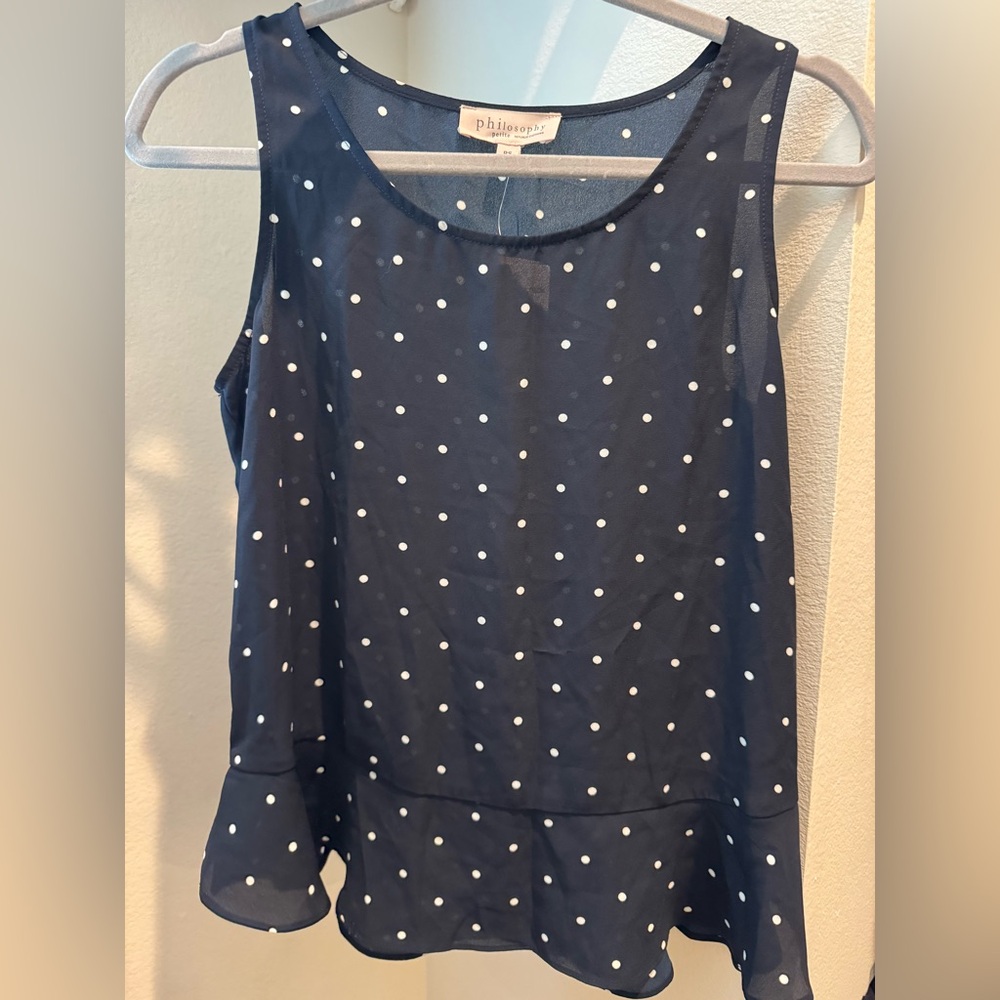Philosophy Petite Black Dress with White Dots